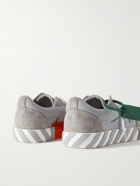 Off-White - Suede-Trimmed Canvas Sneakers - Gray