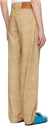 JW Anderson Beige Straight-Fit Leather Pants