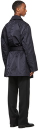 Maison Margiela Navy Nylon Trench Coat