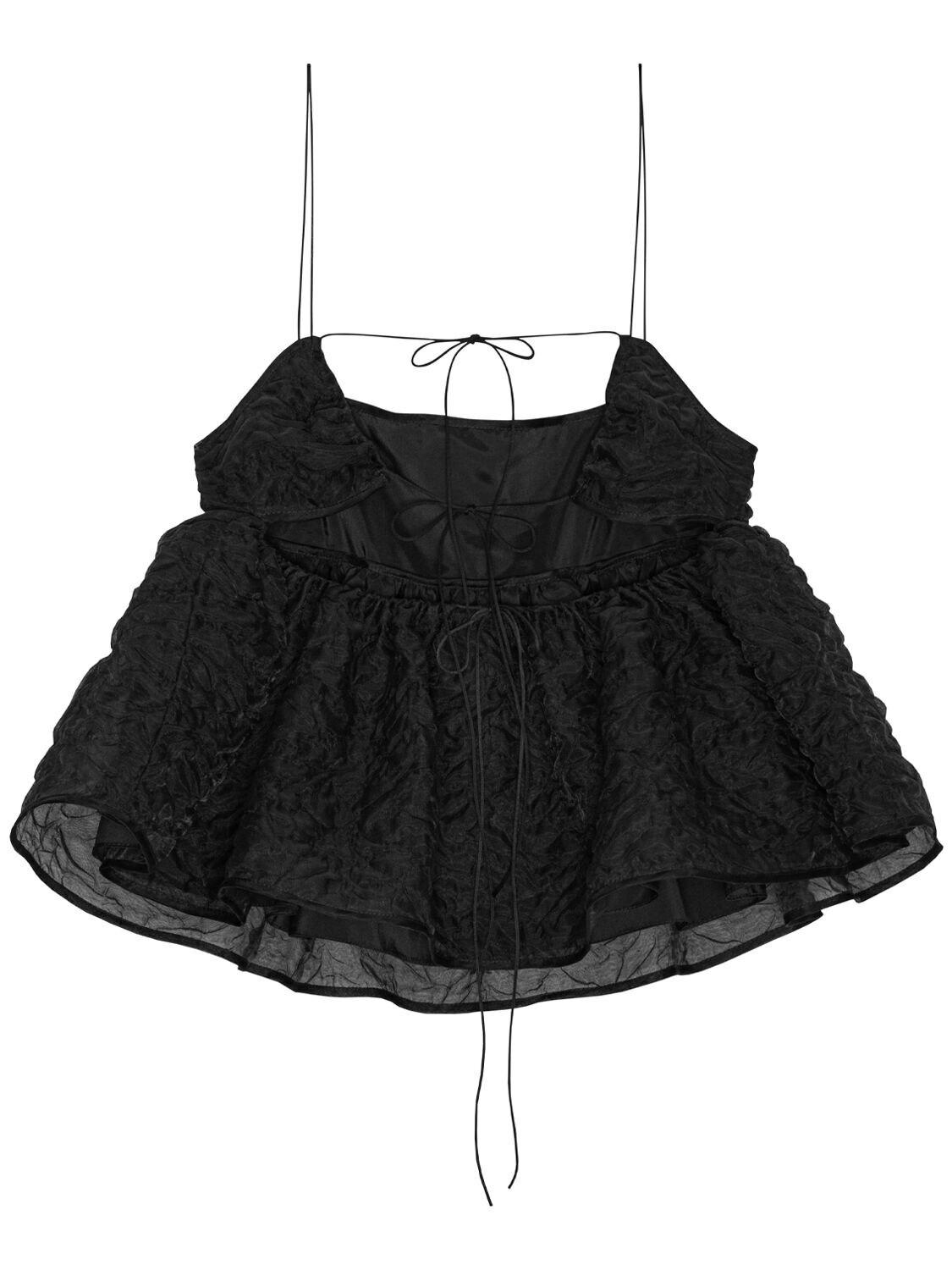 Cecilie Bahnsen Women's Summer Recycled Faille Top in Black