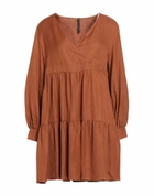 Manila Grace Womens Mini dress Tan