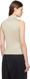PLEATS PLEASE ISSEY MIYAKE Gray New Colorful Basics 4 Tank Top