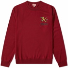 Kenzo Men's Tiger K Logo Crew Knit in Bordeaux