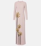 Costarellos Nevina crystal-embellished crêpe gown