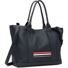 Thom Browne Navy Soft Pebble Grain Leather Small Tool Tote