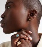 Yvonne Léon Nano Puces 9kt gold earrings with black diamonds and enamel