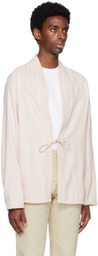 Naked & Famous Denim Off-White Self-Tie Shirt