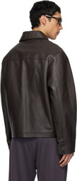 Courrèges Brown 2-Pocket Leather Jacket