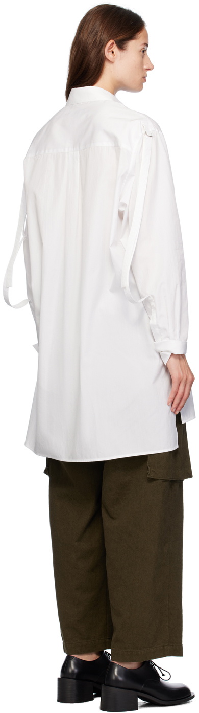 Y's White Open Tab Shirt