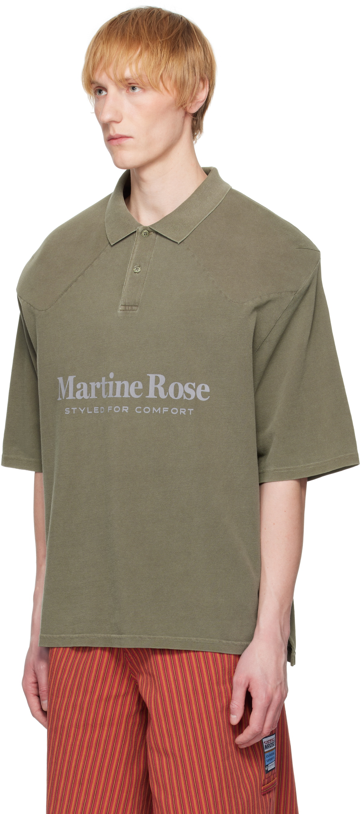 Martine Rose Khaki Padded Polo