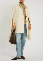 Toteme Fringed Wool-blend Cape Coat White