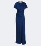 Simkhai Eliza embellished draped satin gown