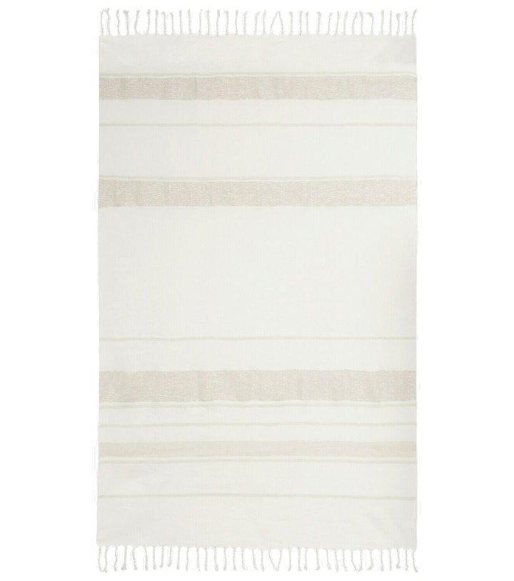 Photo: Brunello Cucinelli - Striped linen-blend blanket