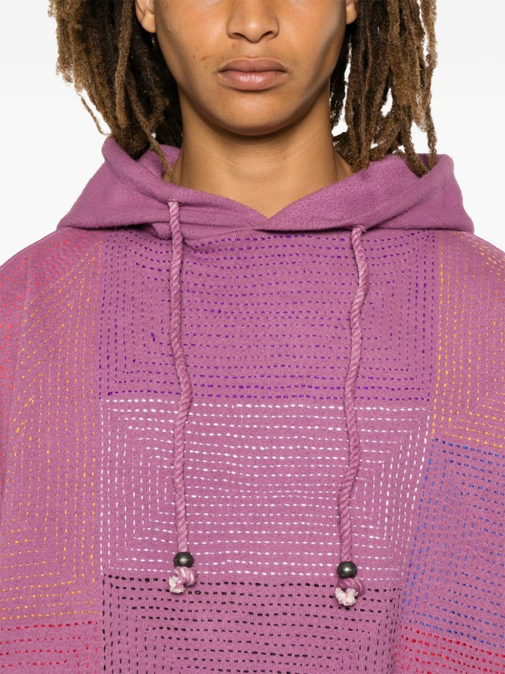 Glass Cypress Purple Embroidered Hoodie Glass Cypress