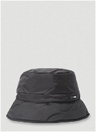 Padded Nylon Bucket Hat in Black