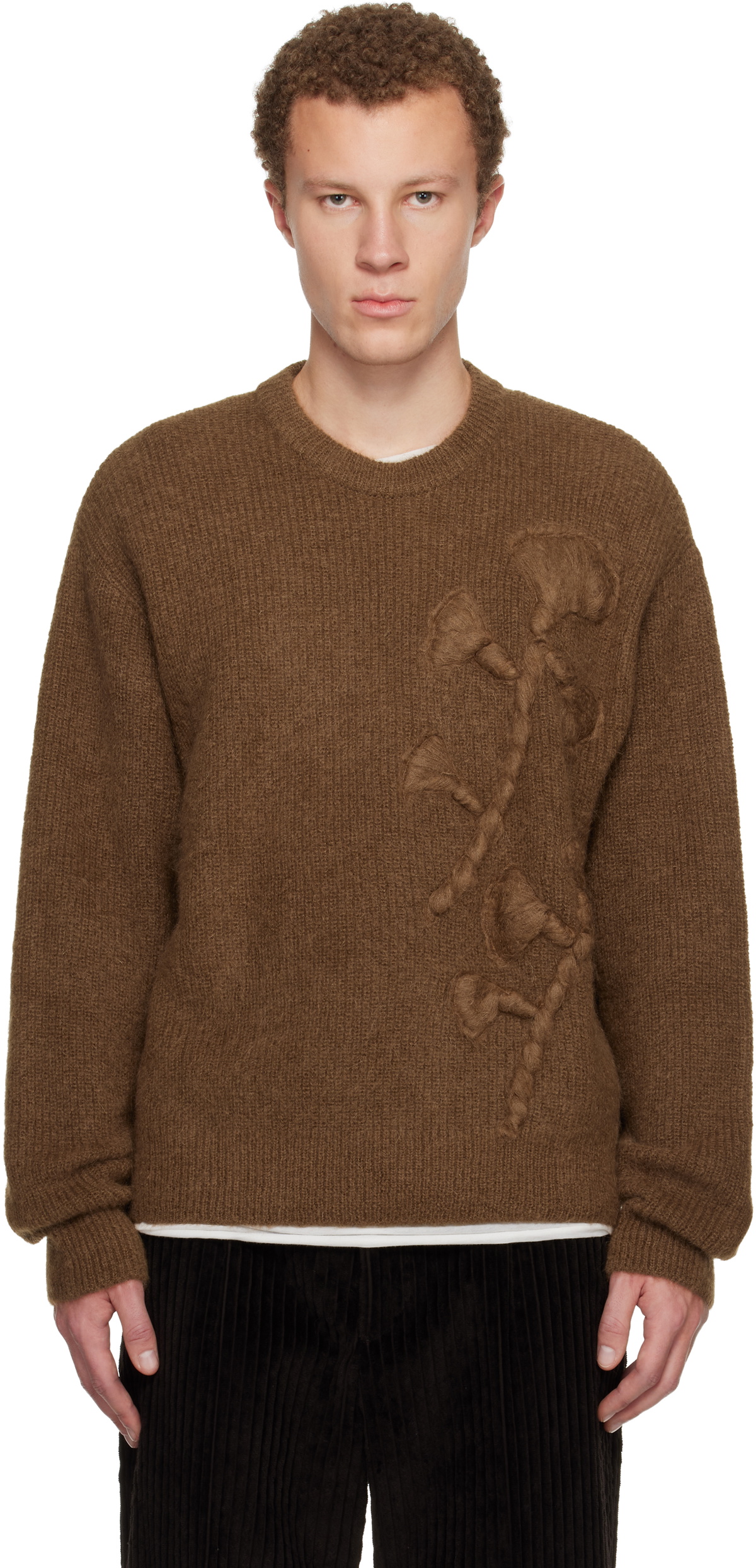 WOOYOUNGMI Tan Flower Mohair Sweater