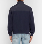 Brunello Cucinelli - Shell and Cotton-Blend Jersey Zip-Up Sweatshirt - Navy