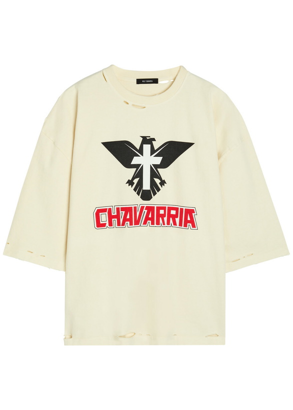 Photo: Willy Chavarria Tectate Buffalo Printed Cotton T-shirt White