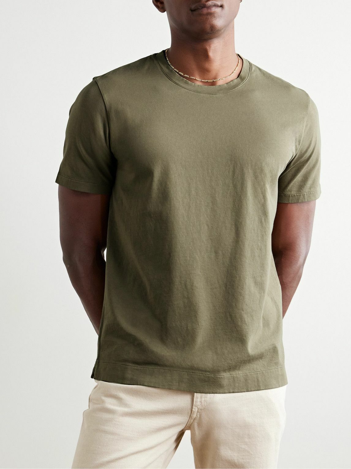 Boglioli - Garment-Dyed Cotton-Jersey T-Shirt - Green