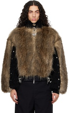 Chopova Lowena Brown French Kiss Faux-Fur Bomber Jacket