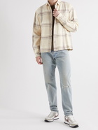 John Elliott - Hemi Frayed Checked Cotton-Flannel Shirt - Neutrals