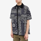 Sacai Men's Bandana Print Short Sleeve Shirt in Navy