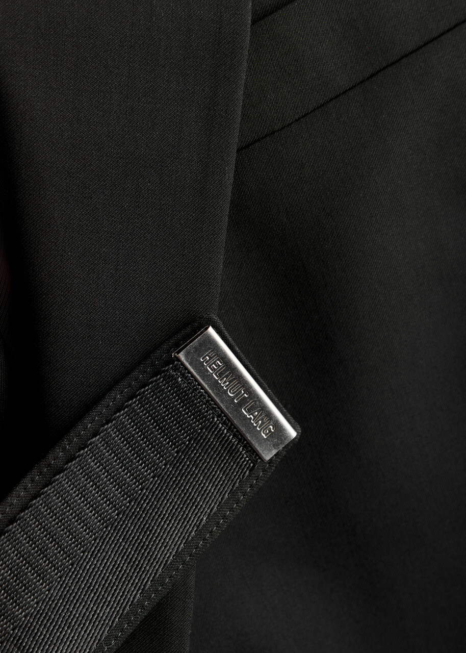 Helmut Lang Belted Wool Wrap Blazer Black