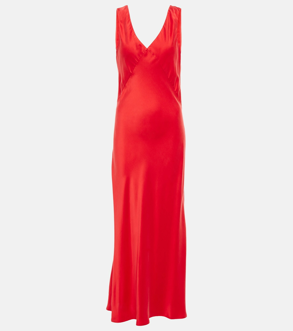 Asceno Bordeaux silk slip dress