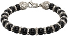 Emanuele Bicocchi Black & Silver Arabesque Beaded Bracelet