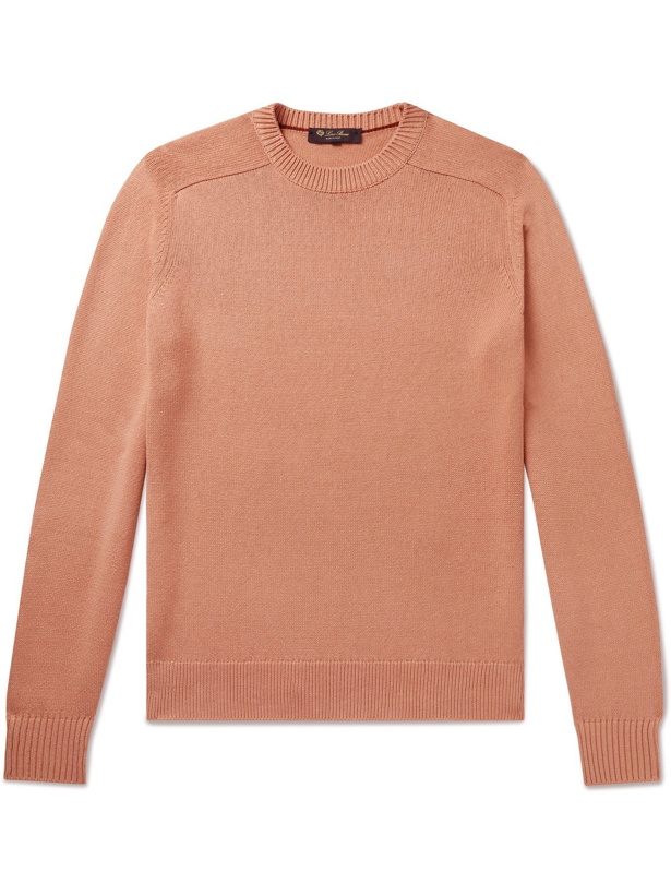 Photo: LORO PIANA - Cotton and Silk-Blend Sweater - Orange - IT 48