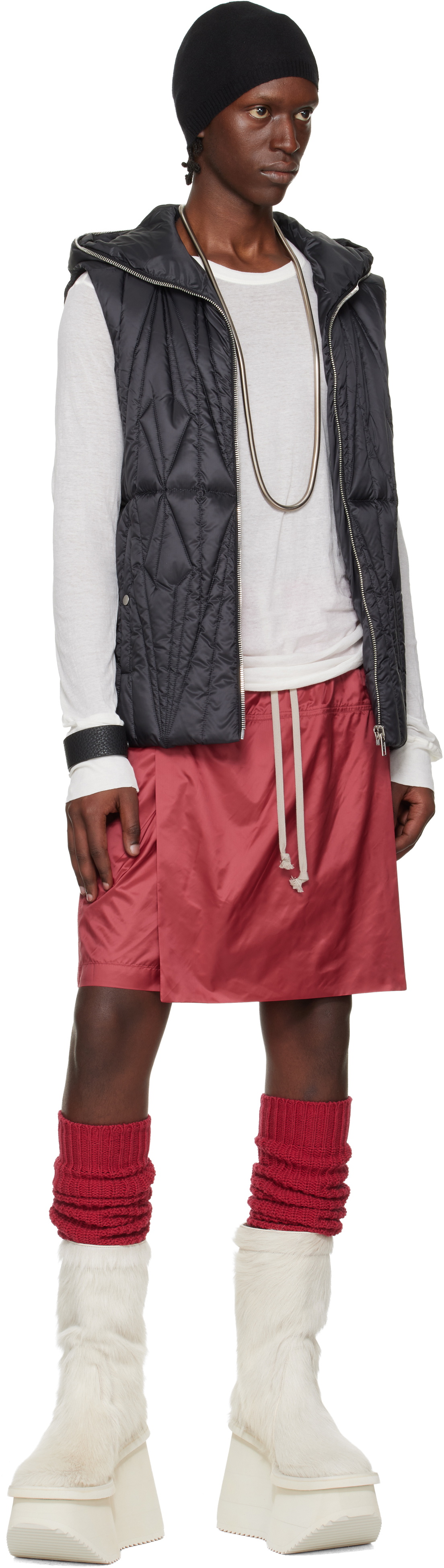 Rick Owens Moncler + Rick Owens Black Geocamo Ziplock Down Vest
