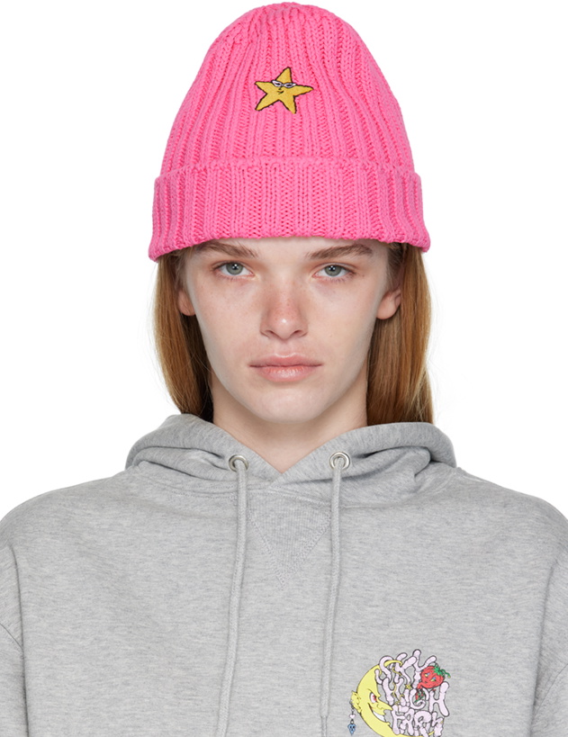 Photo: Sky High Farm Workwear Pink Star Beanie