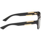 Bottega Veneta Black Rectangular Ribbon Sunglasses