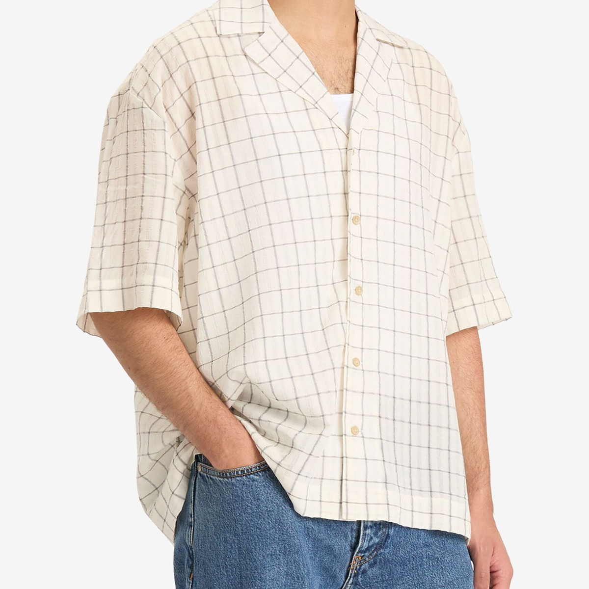 Won Hundred Men's Desmond Vacation Shirt in Grey Check