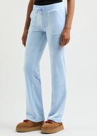 Juicy Couture Del Ray Logo Velour Sweatpants Light Blue