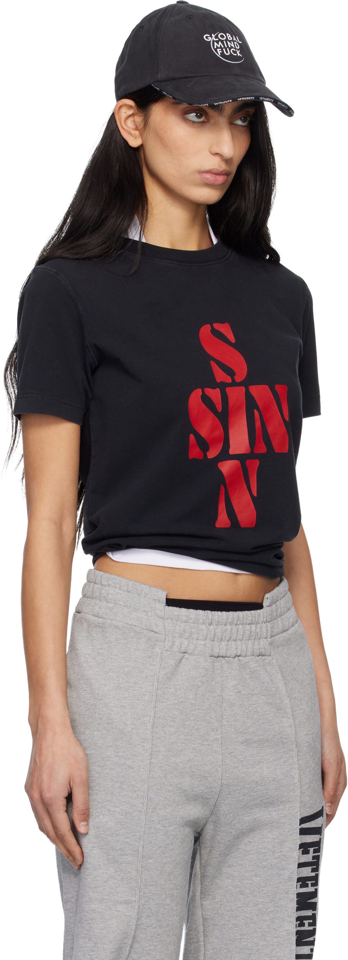 VETEMENTS Black Sins Fitted T-shirt