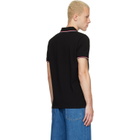 Moncler Black Tricolor-Trimmed Cotton Piquet Polo