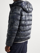 Herno Laminar - Alveo Quilted Camouflage-Print Shell Down Hooded Jacket - Blue