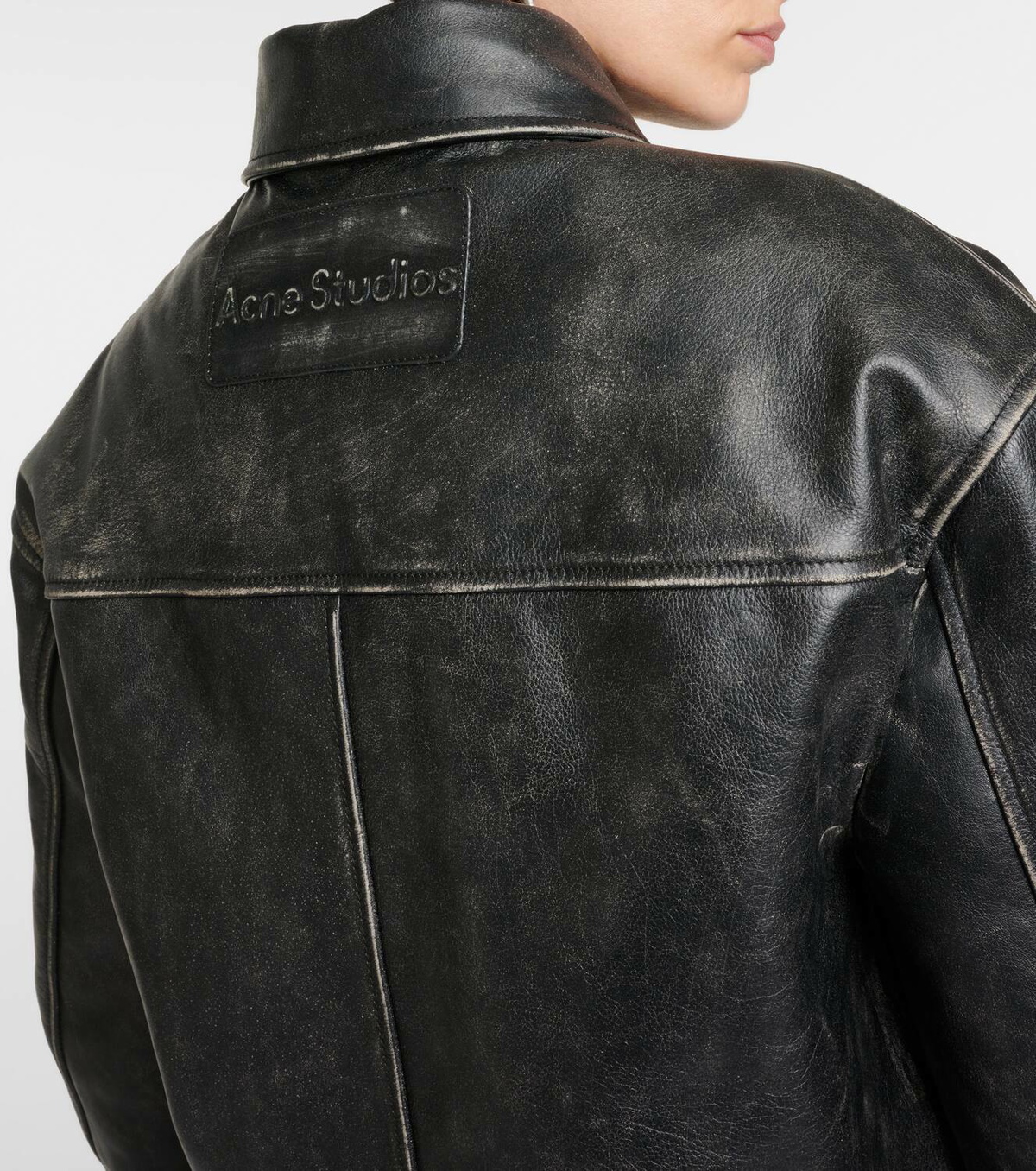 Acne Studios Lilket distressed leather jacket Acne Studios