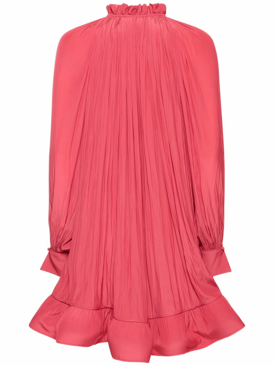 ワンピース LANVIN PLEATED MINI DRESS LANVIN - Pleated Mini Dress W/ Ruffles Lanvin