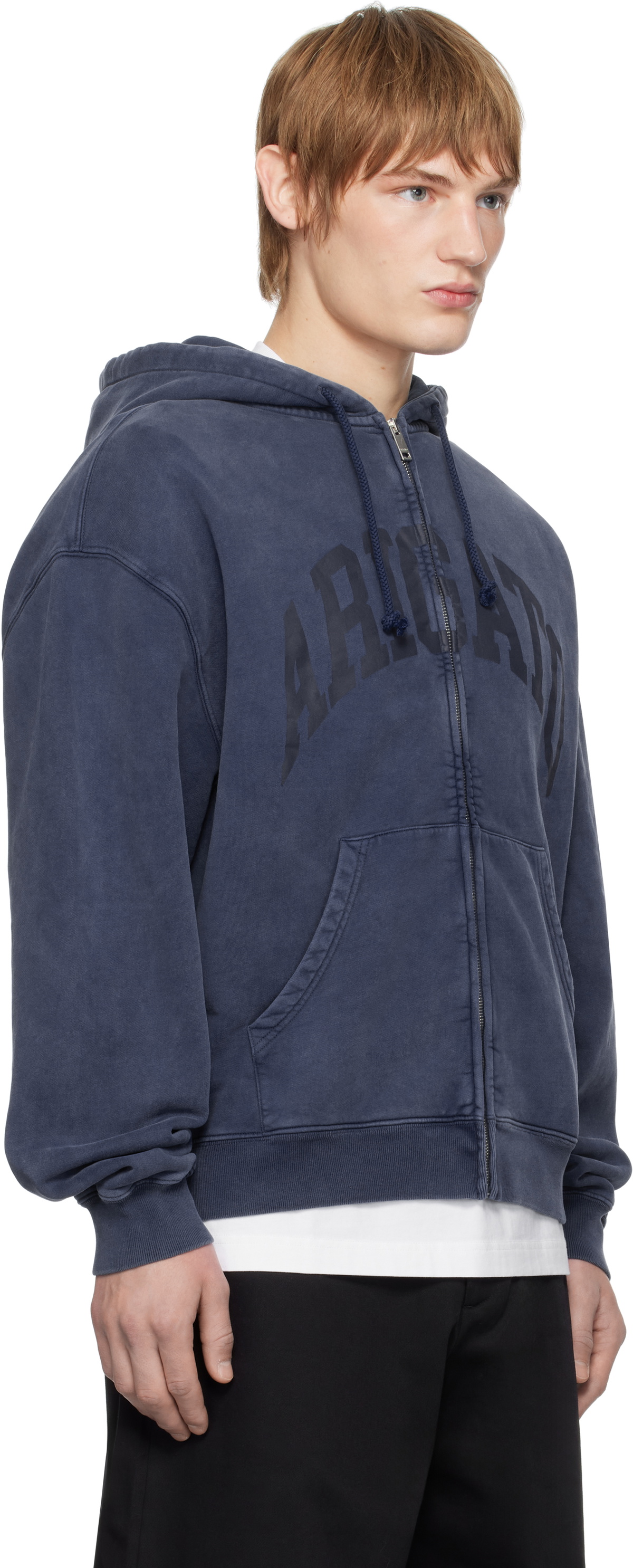 Axel Arigato Navy Link Zip-Up Hoodie Axel Arigato