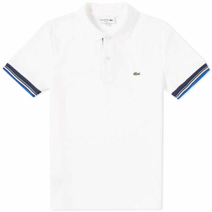 Photo: Lacoste Tipped Sleeve Polo White