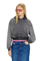 Diesel Hoodie with dévoré print - Sweaters Womens in Grey
