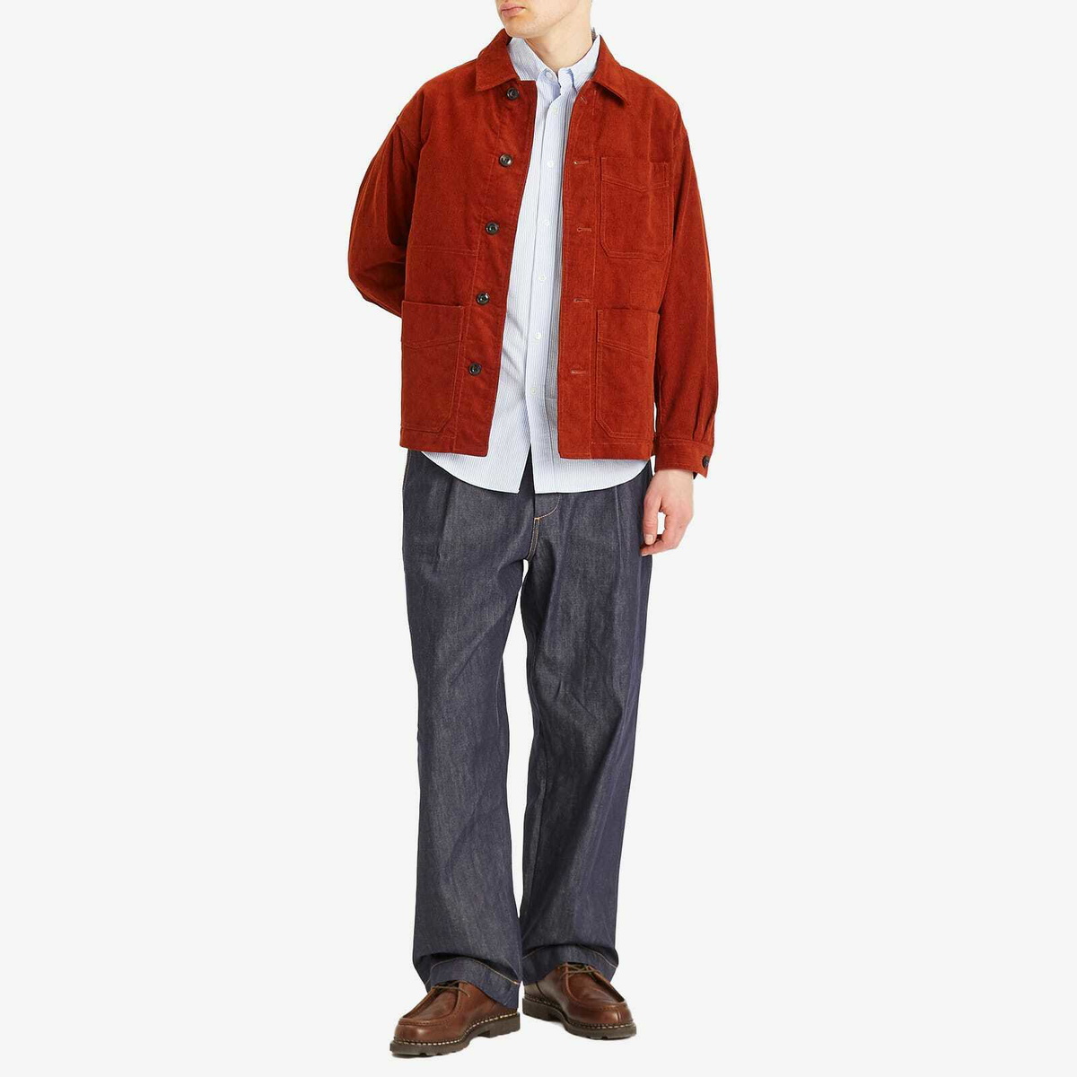 Portuguese Flannel Men's Atlantico Seersucker Stripe Shirt in Blue