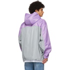 MSGM Purple Nylon Colorblock Jacket