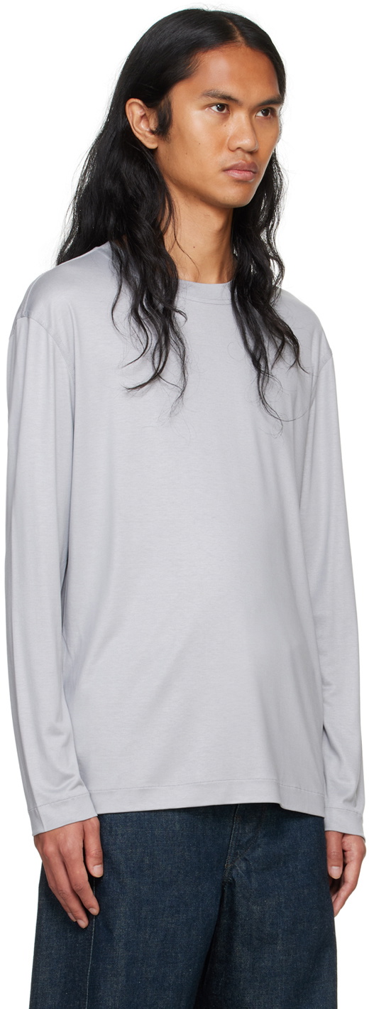 LEMAIRE Gray Heavy Silk Long Sleeve T-shirt Lemaire