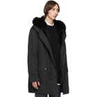 Yves Salomon - Army Black Down and Fur Bachette Coat