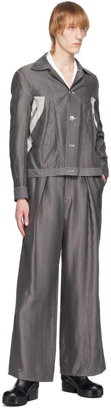 Sulvam Gray Raw Edge Jacket
