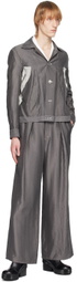 Sulvam Gray Raw Edge Jacket
