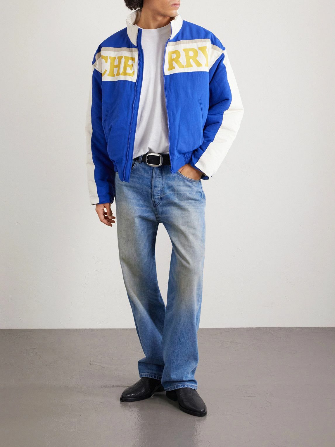 Cherry Los Angeles - Wrangler Logo-Print Shell Bomber Jacket